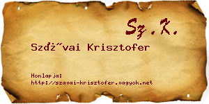 Szávai Krisztofer névjegykártya
